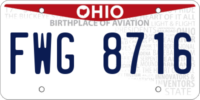OH license plate FWG8716