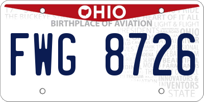 OH license plate FWG8726