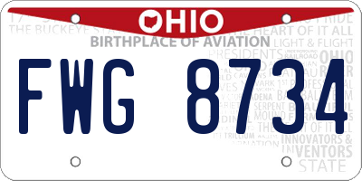 OH license plate FWG8734
