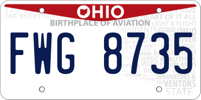 OH license plate FWG8735