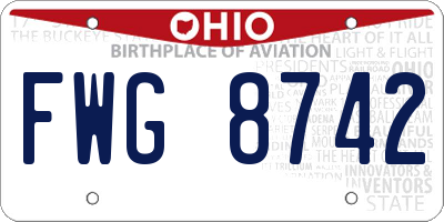 OH license plate FWG8742