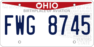 OH license plate FWG8745