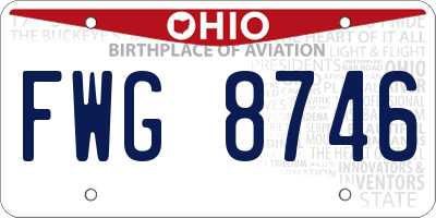 OH license plate FWG8746