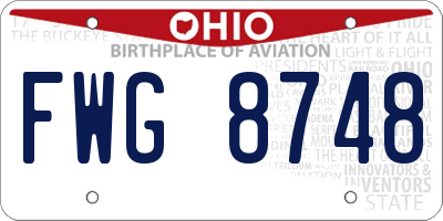 OH license plate FWG8748
