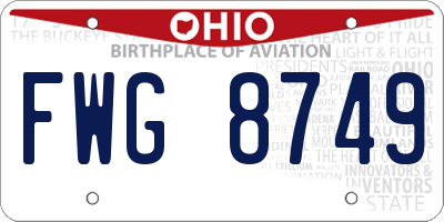 OH license plate FWG8749