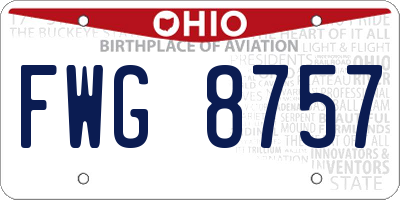 OH license plate FWG8757