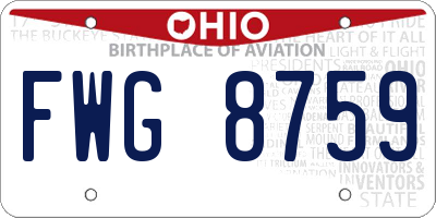 OH license plate FWG8759