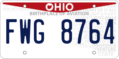 OH license plate FWG8764