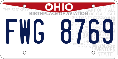 OH license plate FWG8769