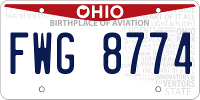 OH license plate FWG8774