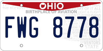 OH license plate FWG8778