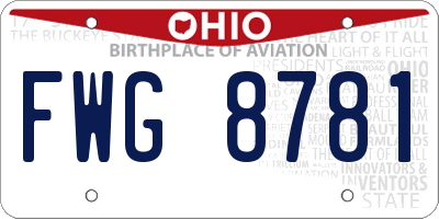 OH license plate FWG8781