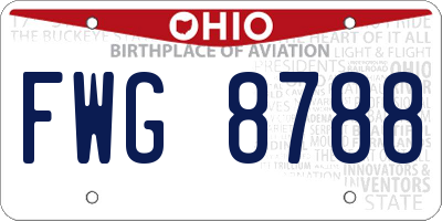 OH license plate FWG8788