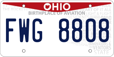 OH license plate FWG8808
