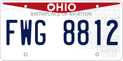OH license plate FWG8812