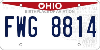 OH license plate FWG8814