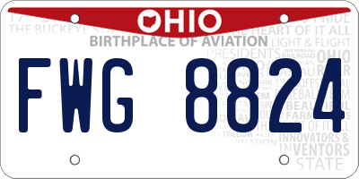 OH license plate FWG8824