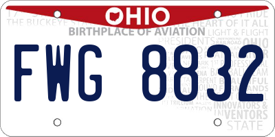 OH license plate FWG8832