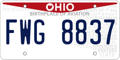 OH license plate FWG8837