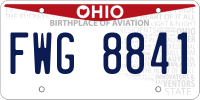 OH license plate FWG8841
