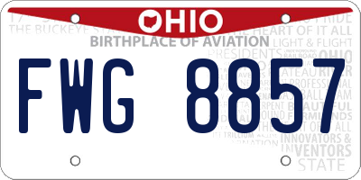 OH license plate FWG8857