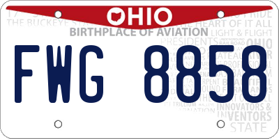 OH license plate FWG8858