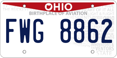 OH license plate FWG8862