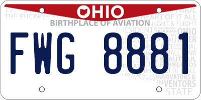 OH license plate FWG8881