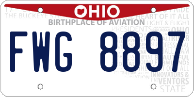 OH license plate FWG8897