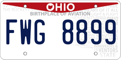OH license plate FWG8899
