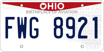 OH license plate FWG8921