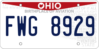 OH license plate FWG8929