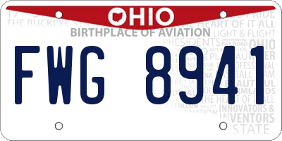 OH license plate FWG8941