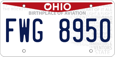 OH license plate FWG8950