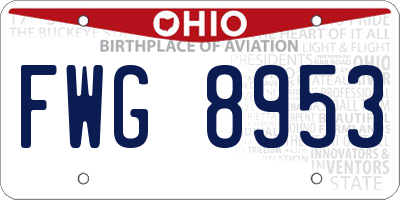 OH license plate FWG8953