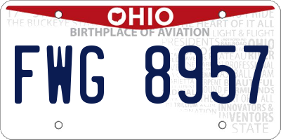OH license plate FWG8957