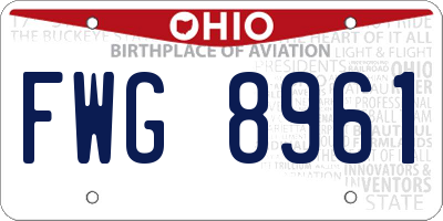 OH license plate FWG8961