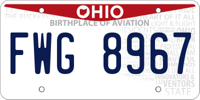 OH license plate FWG8967