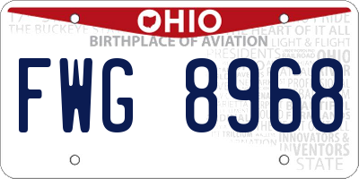 OH license plate FWG8968