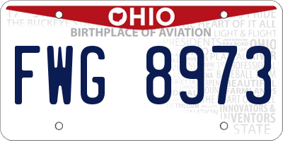 OH license plate FWG8973