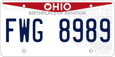OH license plate FWG8989