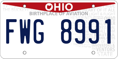 OH license plate FWG8991