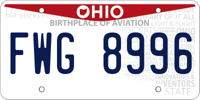 OH license plate FWG8996