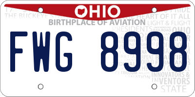 OH license plate FWG8998