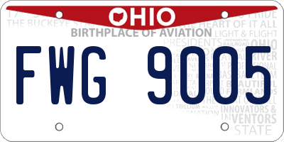 OH license plate FWG9005