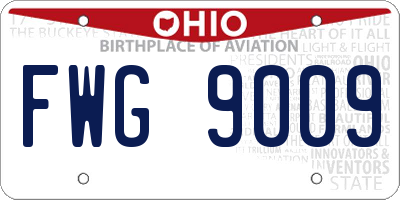 OH license plate FWG9009