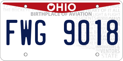 OH license plate FWG9018