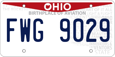 OH license plate FWG9029