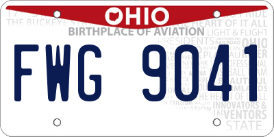 OH license plate FWG9041