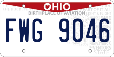 OH license plate FWG9046
